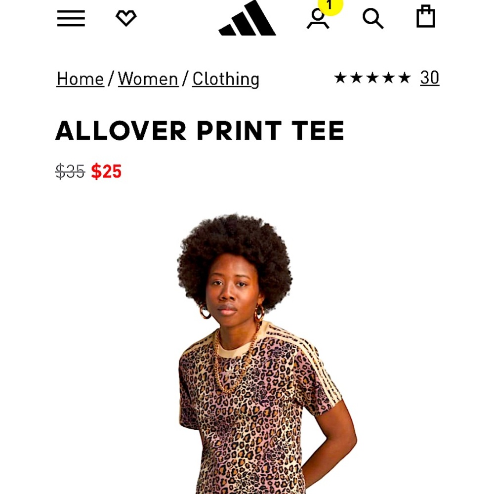 Adidas cheetah print shirt